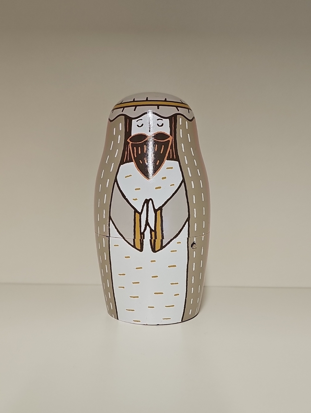 Demdaco Wooden Hand-Painted Nativity Nesting Doll Figurine Set (Qty. 3)